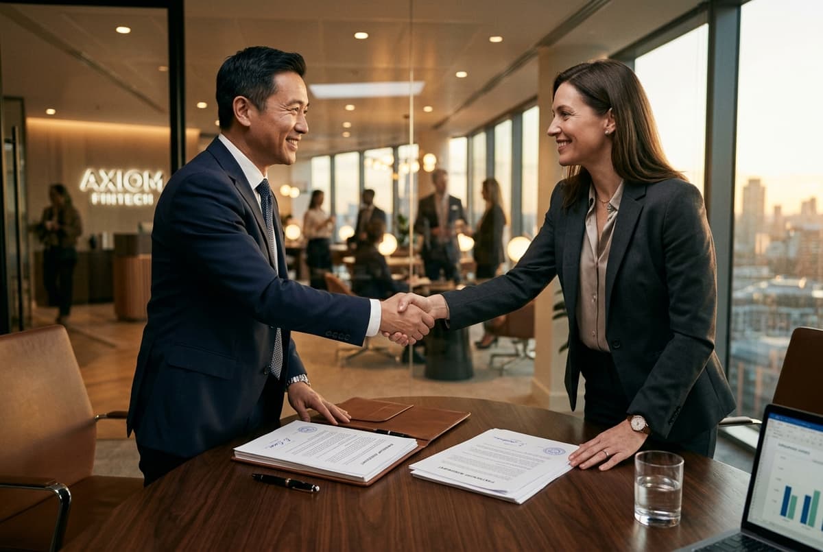 Business acquisition handshake